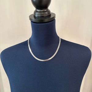 Rachael Zoe White Gold Plated Herringbone Necklace